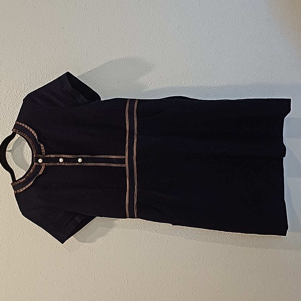 Boden Anna Textured Dress Navy Blue Size 10 Style W0456